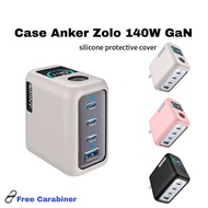 Case Cover Casing Silicone Protective Charger Adapter Anker Zolo 140W GaN B2687 (4 Port) + Carabiner