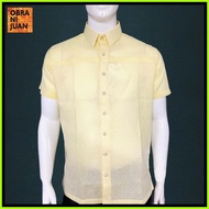 ❁ ♚ ▥ Obra ni Juan Inno Fit Polo Barong - Yellow Plain (#2694)