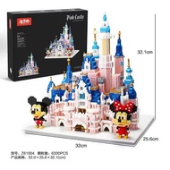 6200 Pcs/Free Light+Tools/Disney Castle Girl Building Blocks Adult High Difficulty Compatible Lego Micro Particle Disney Educ