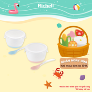 Bộ 2 chén ăn dặm RICHELL TLI bước 1 kèm muỗng mềm và nắp | Baby