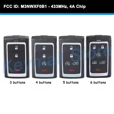 KEYECU Smart Remote Car Key Fob 3 4 5 6 Buttons 433MHz 4A Chip for Jeep Wagoneer Grand Cherokee L 20