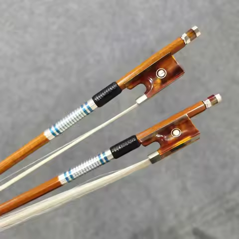 Factory shop handmade 4/4 round stick bow Brazilianwood imitation tortoise shell tailboard violin ac
