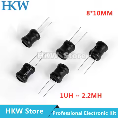 10pcs DIP Power Inductor Coil 8*10mm 2.2UH 4.7UH 10uH 22uH 100uH 150uh 220uH 330uH 470uH 1MH 2.2MH 4