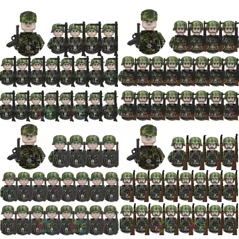 Kids Toys 21pcs/lot WW2 N601-N699 General Soldiers Building Blocks US Soviet UK Mini Action Figures 
