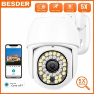 BESDER 4MP HD Wifi IP Camera Outdoor Home Security System PTZ 5X Digital Zoom Wireless Video Surveillance Camera AI Human Track