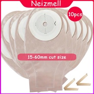 10pcs Ostomy bags 15-60mm Cut Size Beige Cover Drainable one-single System Colostomy Bag Pouch