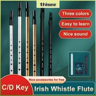 THISEPH Aluminum Tin Whistle, 6 Holes Rich Tone Irish Whistle Flute, Portable C/D Key Easy-to-learn 