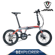 [SIAP PASANG] JAVA FIT 2021 2x9spd Folding Bike (Titanium / Orange)