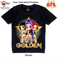 Huntrix Golden T-Shirt for Girls Ages 1-13 Years