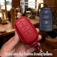 VIN-G3 Vinfast VF5, Limo Green leather car key case, genuine Togo cowhide car key cover