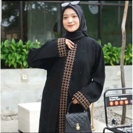 HITAM Abaya Embroidery Abaya arab Black Abaya Black turkey Embroidery | Abaya Bordir Gamis arab Hita