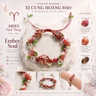 (Free Keychain) Aries Ember Soul Macrame Bracelet - Handmade 12 Zodiac Bracelet By Lux De Tarot