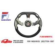 13" F1 Racing Sports Steering Wheel Silver, Universal Steering Wheel (F1JG5156FBKTIT13)