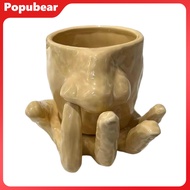 Woeuri Ceramic Drinkware with Stand Mug Drinkware Quirky Nose-picking Design Ceramic Mug Set Perfect