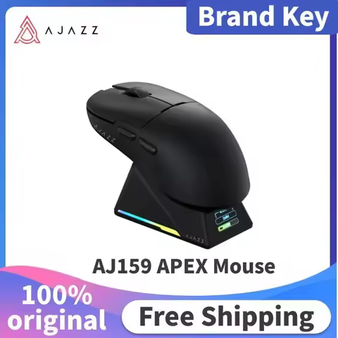 AJAZZ AJ159 APEX 8000hz Wireless Bluetooth Tri-Model Mouse RGB Magnetic Charging Dock PAW3950 30kDPI