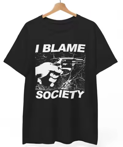 "I Blame Society" T-shirt A Tribute To Gregg Araki's 90s Cult Film *Totally F*ed Up*a Gothic-style P