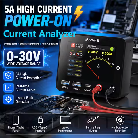 YCS iBooter II Power On Current Analyzer 5V30A with 3 Mode Display Curve Digital Pointer for Phone T