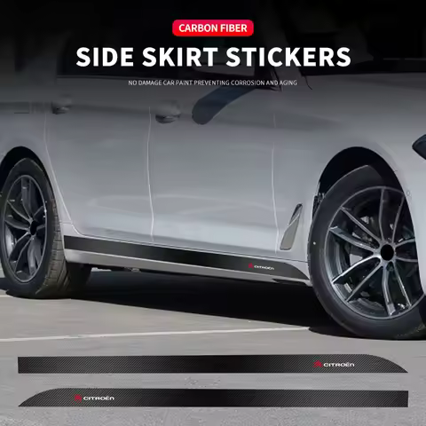 2Pcs Side Skirt Sill Stripe Body Decals Sticker for Citroen Saxo Elysee Zx6r Xsara Picasso Berlingo 