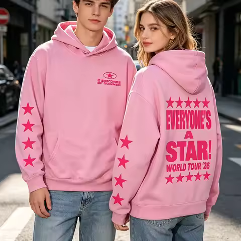 5 Seconds of Summer 5SOS Hoodies Everyone's A Star World Tour 2026 Sweatshirt Graphic Print Merch Lo