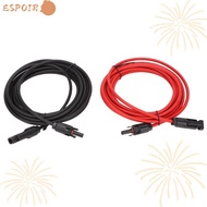 ESPOIR  Panel Wire, 12AWG Wire Black 3 Meter + Red 3 Meter  Extension Cable, Waterproof 4mm² Diamete
