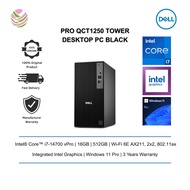 Dell Pro QCT1250 Tower Desktop PC Black (i7-14700 vPro, 16GB, 512GB, Intel, W11P)