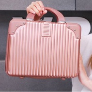 小型旅行箱化妝箱拉桿箱（14寸玫瑰金亮面款)