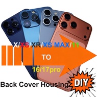 Housing For X, XS, MAX, XR, 11 to 17 Pro DIY Battery Back Cover Middle Frame Replacement QZSR
