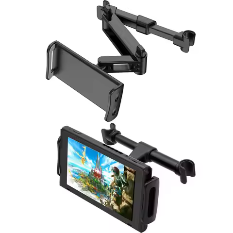 Universal Car Back Seat Headrest Mount Holder Stand Clip For Nintendo Switch/iPhone/iPad 4-11 Inch T