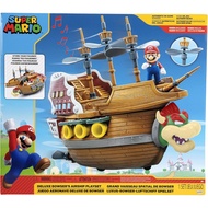 Super Mario Deluxe Bowser's Empty Ship Toy Set, with Mario Action Figure – Real Game Voice and Rotat