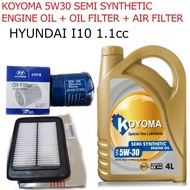 HYUNDAI i10 1.1 AIR FILTER + OIL FILTER + KOYOMA 5W30 SEMI SYNTHETIC ENGINE OIL