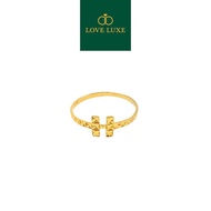 LOVE LUXE Viva Clic H Diamond Cut Petite Ring | Emas 916/22K