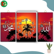 Decoration Gallery.id - 1 set jam dinding kaligrafi aesthetic - bahan fiber premium - JD-6