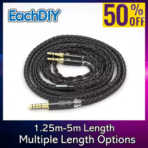 2.5mm 3.5mm XLR Balanced 16 Core 99% 7N OCC Earphone Cable For Beyerdynamic T1 T5P II AMIRON HOME 3.