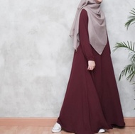 promo termurah baju gamis wanita terbaru simple dan elegan bahan ity