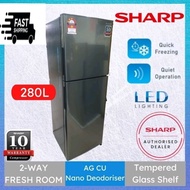 Sharp SJ285MSS 280L 2 Door Fridge Refrigerator Peti Sejuk