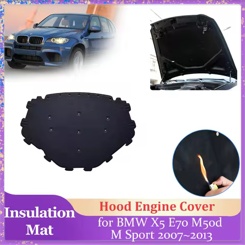 Car Hood Insulation Pad for BMW X5 E70 M50d M Sport 2007~2013 2008 Engine Cover Liner Cotton Heat So