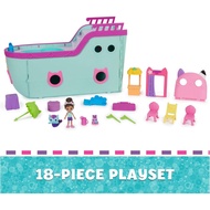Gabby田s Dollhouse, Gabby Cat Friend Ship, Cruise Ship Toy with 2 Toy Figures, Surprise Toys