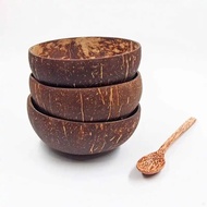 ชามราเมงสลัดไม้ชุดชามมะพร้าวธรรมชาติ12-15ซม. ไม้ต้นมะพร้าว Set Sendok มะพร้าวปั่นเครื่องใช้สำหรับโต๊ะอาหารที่ใช้ในครัวชามมะพร้าว