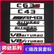Matte Black Mercedes Benz C Class Car 3D ABS Trunk Letters Logo Badge Emblem Decals Sticker For Merc