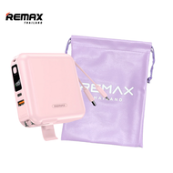 Remax Power bank W1501 Pink Set - ชุดเซ็ตรวมสีชมพู แบตสำรอง Fast Charge มีสายชาร์จ สายคล้อง พัดลมพกพ
