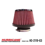 HURRICANE กรองเปลือยผ้าแดง & สแตนเลส ( ฐาน 6" สูง 4" ปาก 83 mm) HS-2119