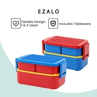 Ezalo Stacky PP Plastic Compartment Lunch Box With Tableware Two Layers Compartment Bento Lunch Box