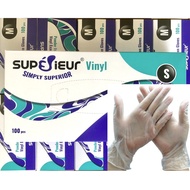 White medical gloves in powder-free vinyl - Superieur Vinyl gloves 100 pieces/box