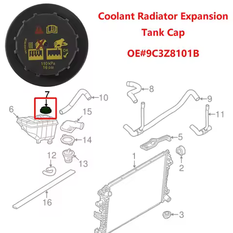 For Ford Mustang Explorer Edge Ranger E150 E250 E350 F150 F250 F350 Fusion Coolant Radiator Expansio