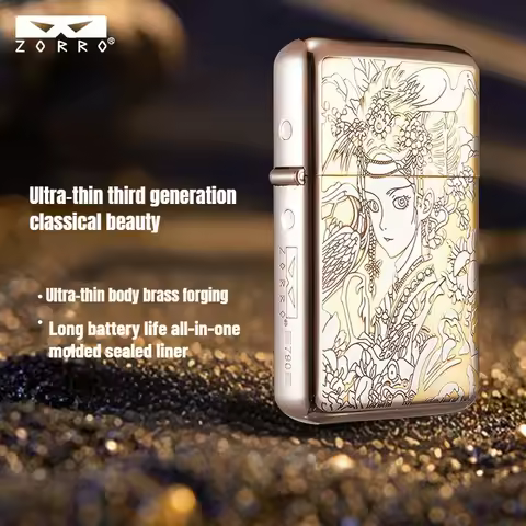 Zorro 3rd Generation Z790 Oil Lighter, Original Copper, Exquisitely Carved Classical Beauty Mode, Ul