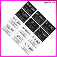 🎃 12PCS Label Tandas untuk Penyusunan Kalis Air Pelekat Boleh Diisi Semula untuk Botol Sabun Tangan 