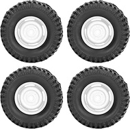 RC Wheels and Tires, Universal Excellent Grip RC Car Tires Bumpy Texture for Off Road Cars (White)