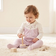 Babyshop Giggles Collared Long Sleeves Sleepsuit With Floral Embroidery