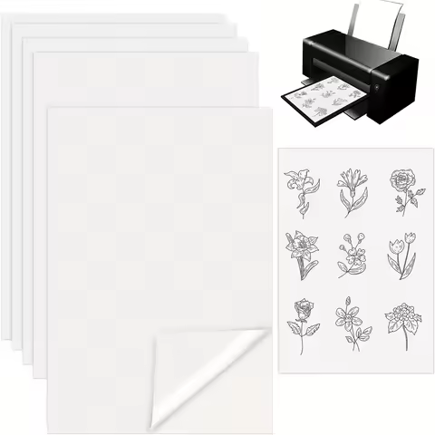 15 Sheets A4 Size Self-Adhesive Fabric-Like Wash Away Stabilizer - Easy to Use for Embroidery and Ha