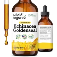 Wild & Organic Echinacea Goldenseal Tincture - Immune Support Drops with Echinacea and Goldenseal Ro